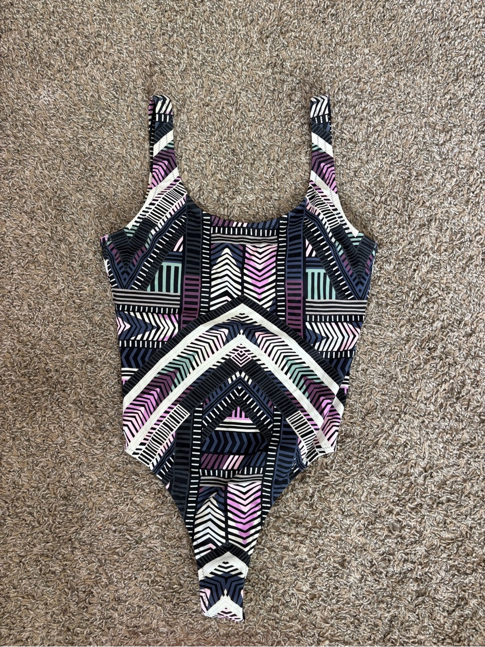 Victorias Secret Pink One Piece Swimsuit High Leg‎ Geometric Aztec Small